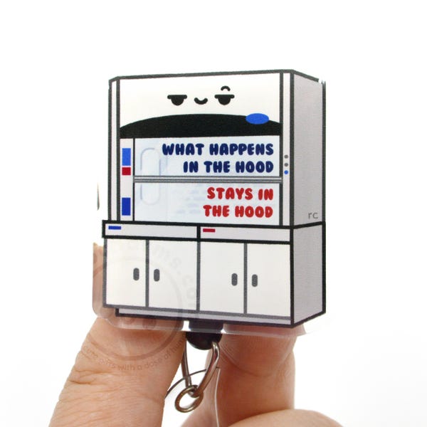 Fume Hood Badge Reel for Lab Techs, Laboratory Scientists, Funny Lab Week Gift, Chemistry ID Lanyard, MLS, MLT, Biologist, Researcher, PhD