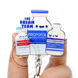 Dream Team Acrylic Badge Reel, ICU Nurse, Anesthesiologist, CRNA, Surgical, Medical, Doctor, ID Lanyard, Cute, Nurses Week Gift, Student