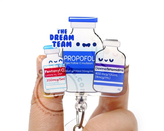 Dream Team Acrylic Badge Reel, ICU Nurse, Anesthesiologist, CRNA, Surgical, Medical, Doctor, ID Lanyard, Cute, Nurses Week Gift, Student