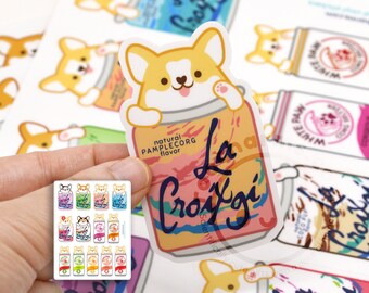 Corgi Vinyl Sticker, Cute Dog Lover Gift, Corgi Stocking Stuffer, Funny Dog Sticker, Laptop Decal, Waterproof, Water Bottle Decor, roocharms
