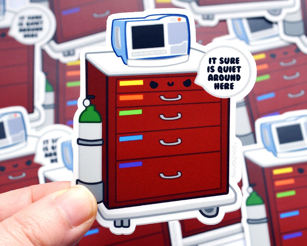Crash Cart Vinyl Sticker Emergency Room Medical Surgical Etsy