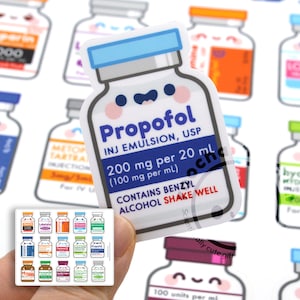 Set of Medication Vial Stickers for Nurses Week Gifts, Nursing Students, Pharmacists, Pharmacy Techs, Pharmacy Students, CPhTs, Healthcare