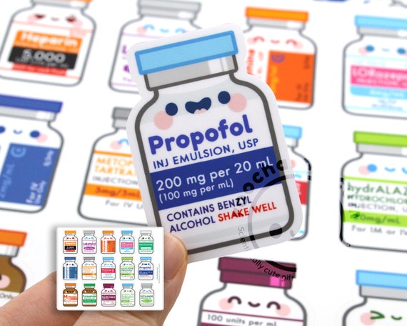 Set of Medication Vial Stickers for Nurses Week Gifts, Nursing Students, Pharmacists, Pharmacy Techs, Pharmacy Students, CPhTs, Healthcare