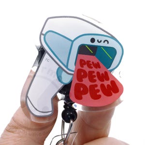 Barcode Scanner Funny Retractable ID Holder for Nurses, Nursing Students, Pharmacy Techs, CPhT, Healthcare, Pharmacy, RT, Medical, roocharms