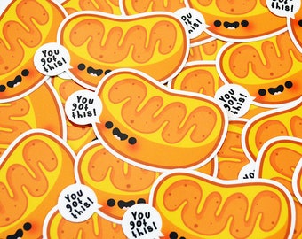 Motivational Mitochondria Vinyl Sticker, Biology Sticker, Chemistry Sticker, Cute Sticker, Science Sticker, Laptop Decal, roocharms