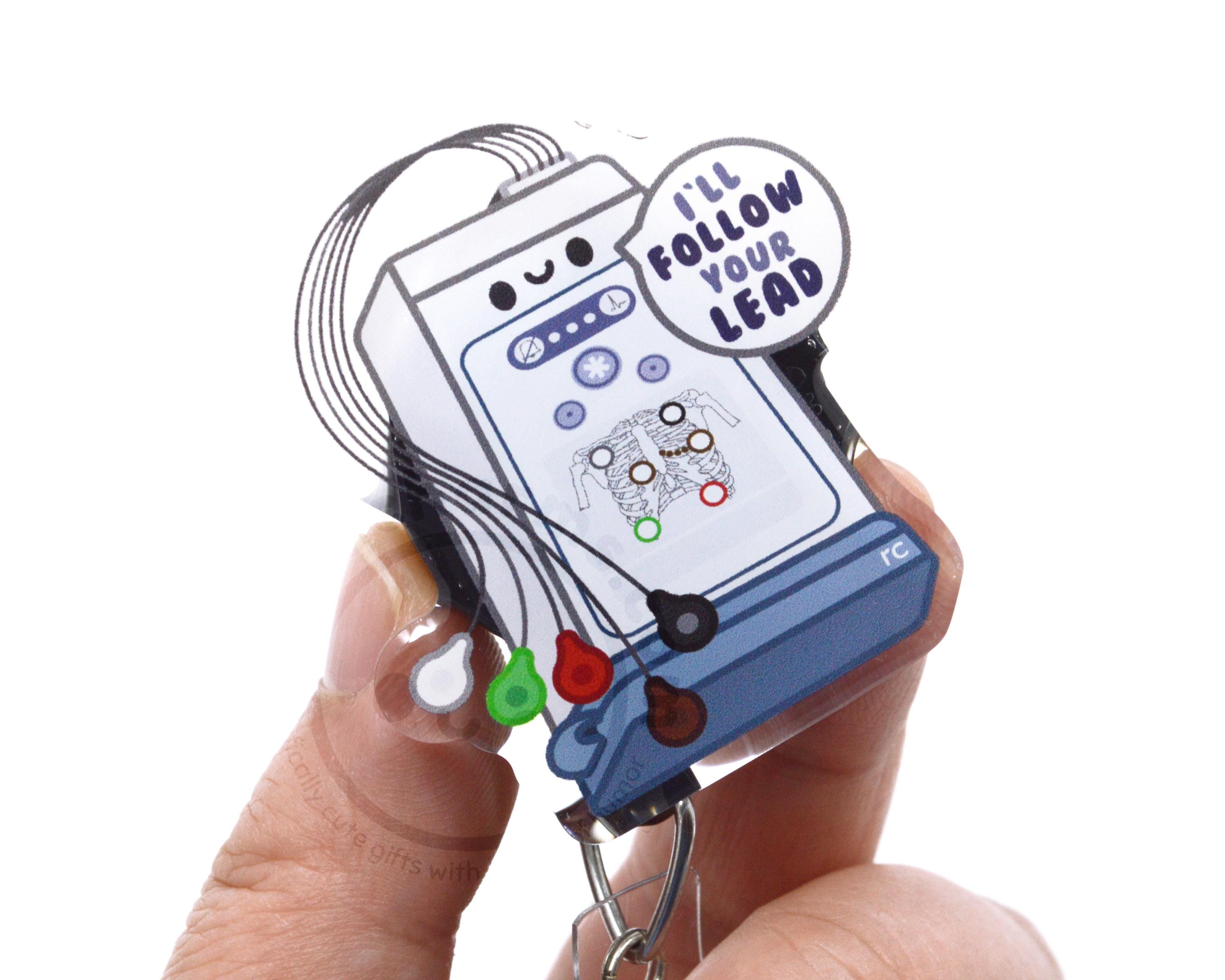 Telemetry Box Acrylic Badge Reel for Nurses, Nursing Students, Cardiac CCU Cardiology, Med Surg Step Down, ICU, Tele Tech Nursing Assistant
