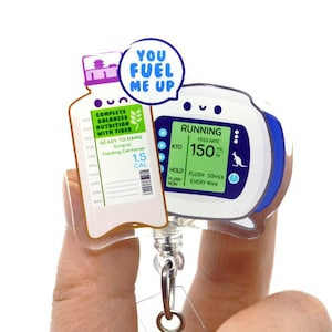 Feeding Pump Acrylic ID Badge Reel for Nurses, Registered Dietitians, RDs, ICU Med Surg, Clinical Dietitian, Cute Dietetic Student Gift