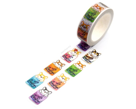 Corgi Washi Tape, Deco Tape, Paper Tape, Croixgi, Stocking Stuffer, Seltzer, Journaling, Bullet Journal, Sticker, Corgi Gift, Stationery