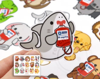 Set of Blood Bag Animal Designs for Scientists, MLS, MLT, Lab Techs, Phlebotomists, Vet Tech, Medical, Nursing Students, Nurses Week Gift