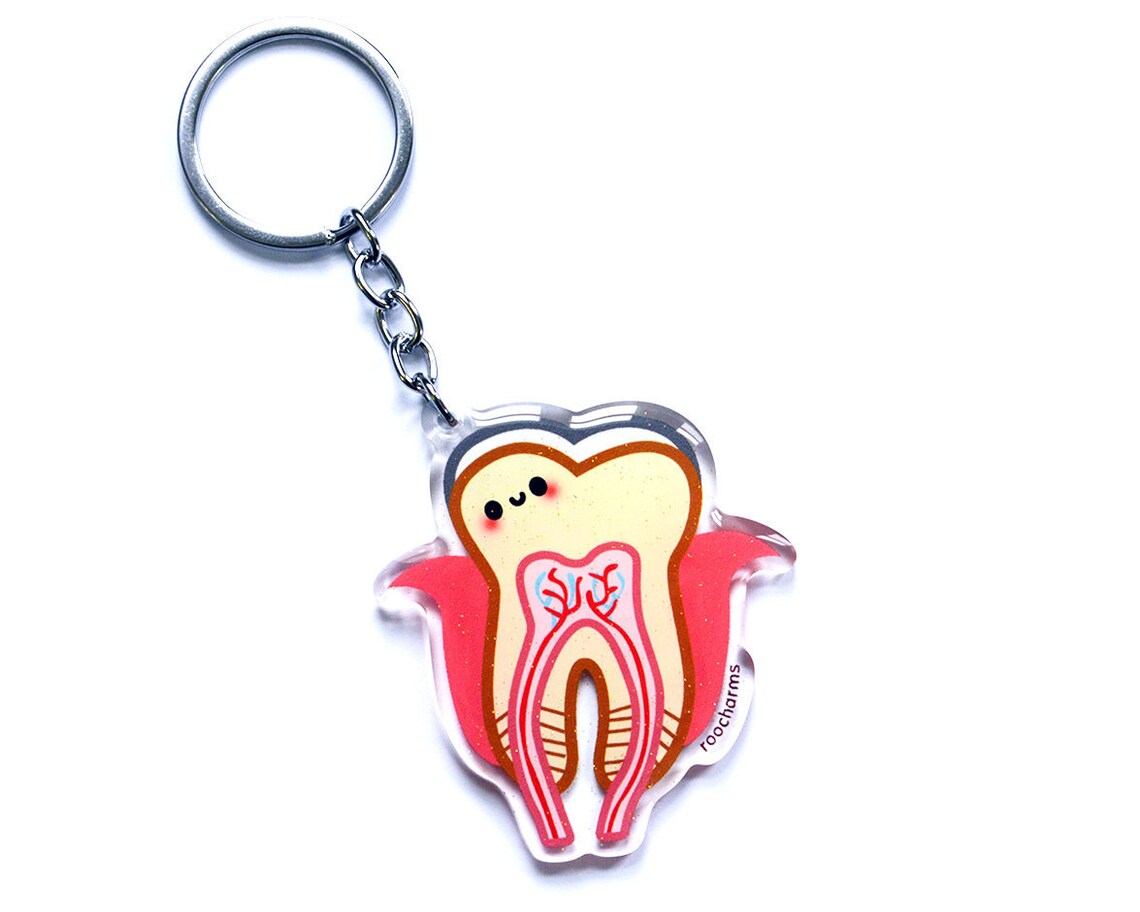 Tooth Acrylic Keychain Dentist Orthodontist Dental Student Etsy