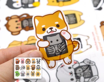 Set of Radiology Animal Waterproof Vinyl Stickers for X-Ray Techs, Radiologists, RDMS, Vet Techs, Veterinarians, Nurses, Emergency Medicine