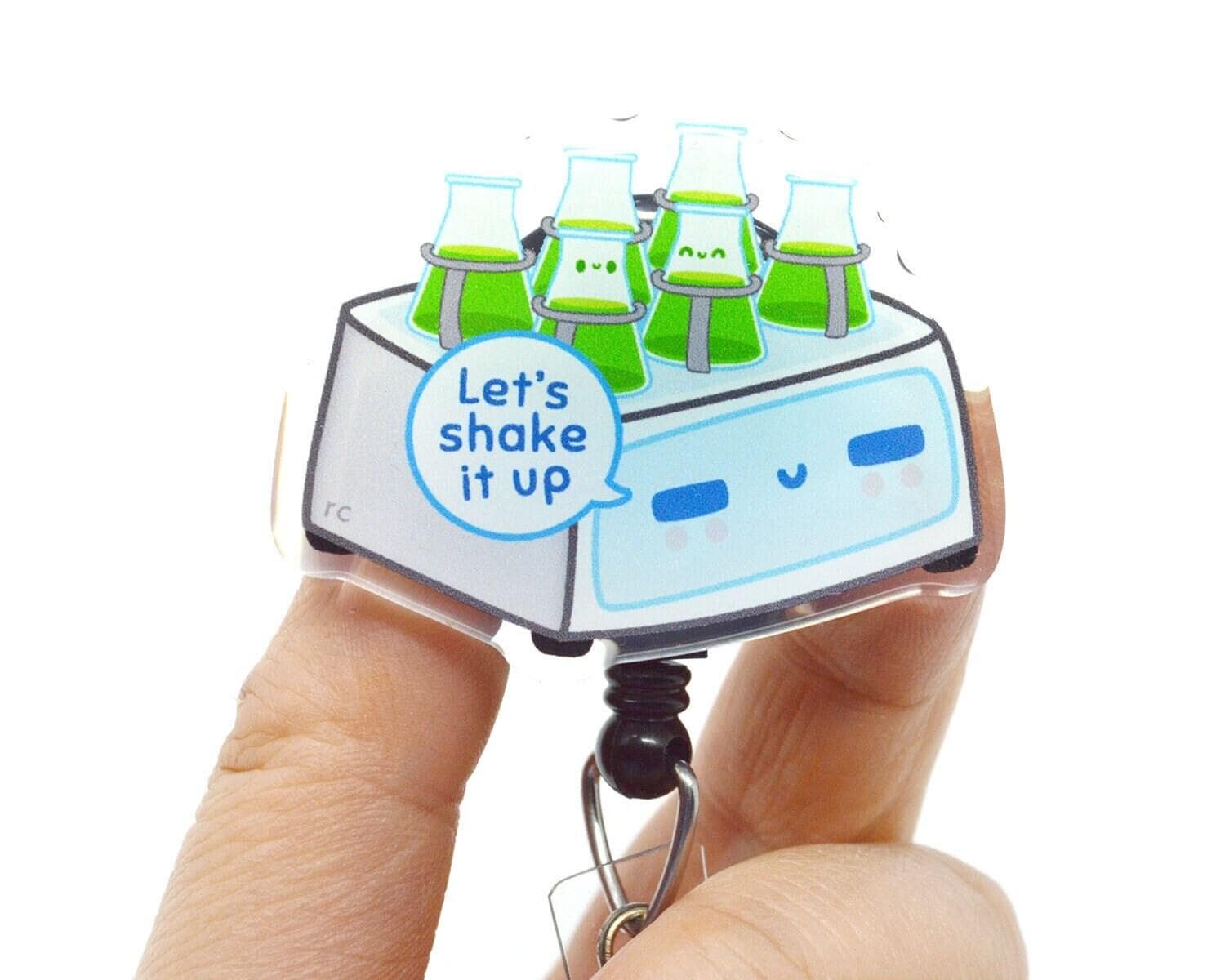 Orbital Shaker Acrylic Badge Reel for Scientists, Lab Techs, MLT, MLS Medical Lab Week Gift Students Microbiologists Chemists, Teacher Gifts