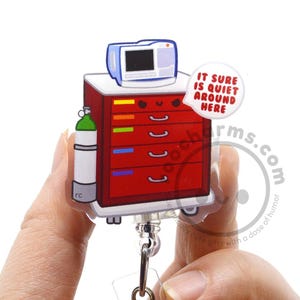 Crash Cart Acrylic Badge Reel, ICU Nurse, RRT, Rapid Response, Emergency Medicine, Nurses Week Gift, Respiratory, MD, Doctor, Code Blue Team
