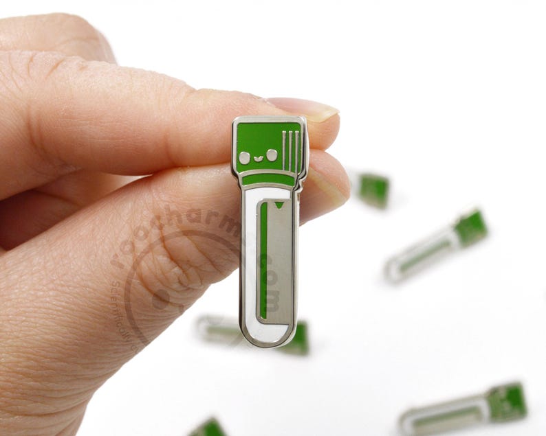 Blood Tube Enamel Pin for Nurses, Phlebotomists, Phlebotomy Techs, MLS MLT, Medical Assistant, IV Team, Blood Bank, Med Surg, Healthcare Dark Green