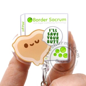Save Your Butt Wound Care Nurse Badge Reel, Skin Team Lanyard, WOCN Week Gift, Funny Nursing Student, CNA ID Lanyard, Burn Unit heavy Duty immagine 6