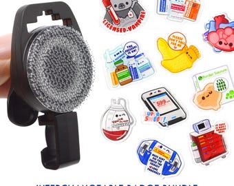Interchangeable Badge Bundle with MRI Safe Clip, Nurse ID Holder, Pharmacist Gift, Nursing Student, Pharmacy Tech, Phlebotomist RT Radiology