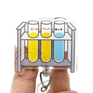 Test Tube Acrylic Badge Reel for Scientists, Clinical Lab Techs, MLT, MLS Medical Lab Week Gift Students Chemists Researcher Science Lanyard