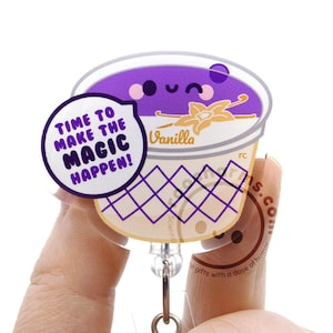 Magic Cup Acrylic ID Badge Reel for Nurses, Registered Dietitians, RDs, ICU Med Surg, Clinical Dietitian Cute Dietetic Student Gift, Dietary Bild 1