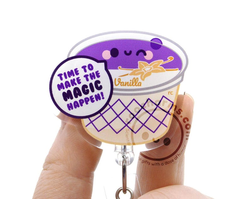 Magic Cup Acrylic ID Badge Reel for Nurses, Registered Dietitians, RDs, ICU Med Surg, Clinical Dietitian Cute Dietetic Student Gift, Dietary Bild 1