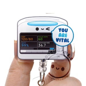You Are Vital Acrylic Badge Reel for Nurses, Nursing Students, Funny RN Week Gift, ID Lanyard Holder, Medical Assistant Tech CNA Vital Signs