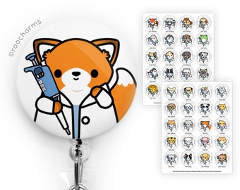 Lab Tech Landyard Laboratory Kitty Scientist Lab Tech Cute Retractable Badge Reel Lab ...