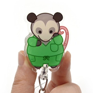 Scrub Possum Acrylic Badge Reel for Nurses, Veterinary Students, Medical Students, Vet Techs, Veterinarians, Med Surg, Doctors, roocharms