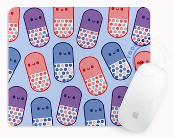 Pills Mousepad, Pharmacist, Pharmacy Student, Desk Decor, Gift, Graduation, Cute, Pharmacy Tech, Stocking Stuffer, Round, Computer Accessory