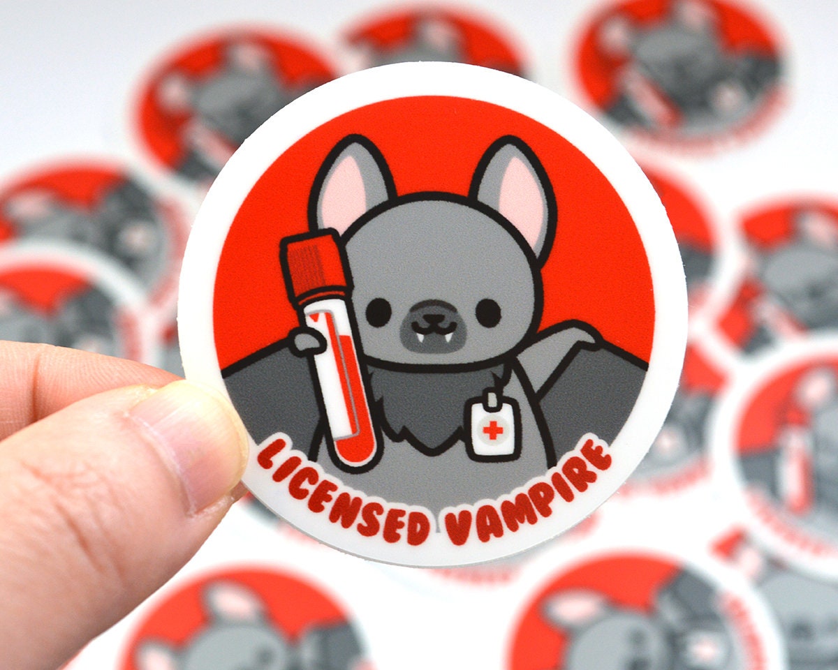 Licensed Vampire Sticker, Phlebotomist Sticker, Nurse Sticker, Blood …