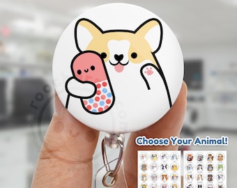 Pill Retractable Badge Holder, Pharmacist Badge Reel, Pharmacy Tech Badge Reel, Cute Pharmacist Gift, Pharmacy Week, Vet Tech Veterinarian,