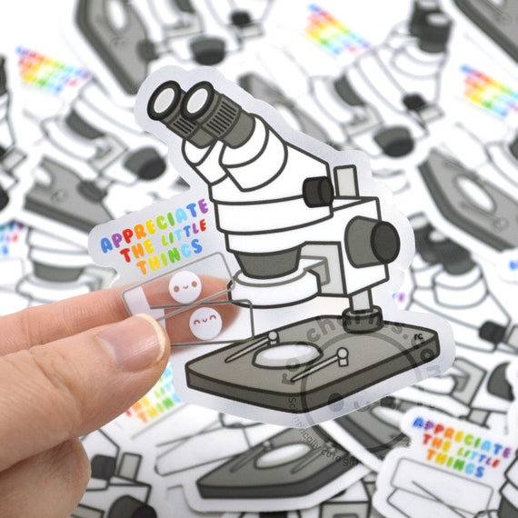 Microscope Waterproof Sticker for Scientists, Medical, MLS, MLT, Lab Techs, Researchers, Microbiology Gift, Graduate Student, Teacher, STEM