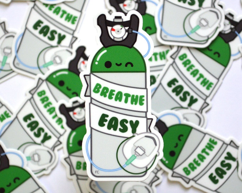 Oxygen Tank Vinyl Sticker Funny RT Gift Respiratory - Etsy