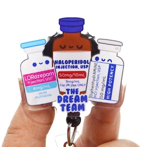 Dream Team Badge Reel, Emergency Department, Psych Nurse, ER, ICU, New Nurse Gift, Nurses Week, Pharmacist, Pharmacy Tech, CPhT, Student