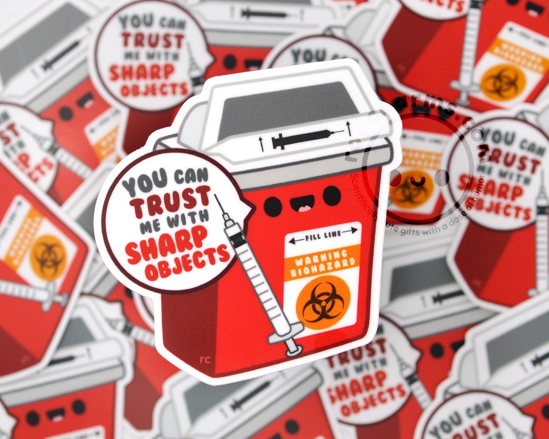Sharps Container Vinyl Sticker for Phlebotomists, Phlebotomy Students, Cute Nurses Week Gift
