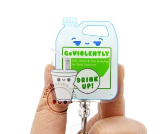 GoViolently Acrylic Badge Reel, Nurse ID Holder, Cute Funny Lanyard, Nursing Student, Endoscopy, GI, Medical Surgical, ICU, Pharmacy Tech