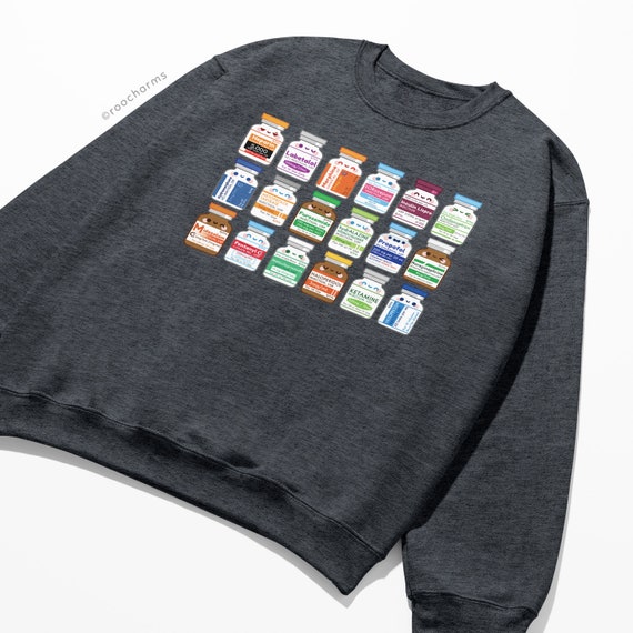 Medication Vial Sweatshirt for Pharmacy Techs, Pharmacists, Nurses, Nursing Students, Medical, Doctor, CPhT Cute Healthcare Stocking Stuffer