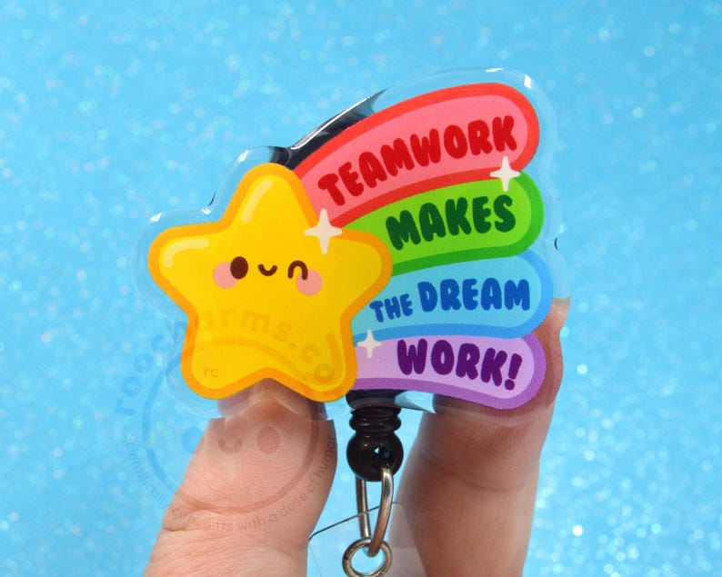 Teamwork Reels Teamwork Makes the Dream Work ID Holder, Badge Reel for Nurses, Nursing ...