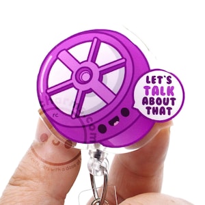 Let's Talk About That Speaking Valve Badge Reel for Nurses, Nursing Students, Speech Therapists, Respiratory, RT Ventilator, ICU Med Surg