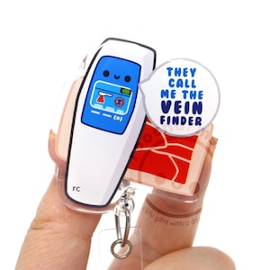 Portaidentificación Vein Finder para enfermeras, flebotomistas, equipos de suero, regalo para la Semana de la Enfermería, divertido y motivacional, para el cuidado de la salud, con cordón resistente.