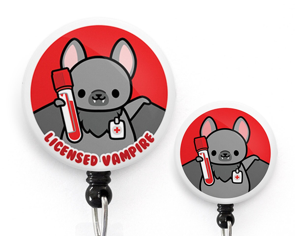 Licensed Vampire Badge Reel, Phlebotomist Gift, Nurse Gift, CMA Badge…