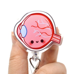 Anatomical Eye Acrylic Badge Reel for Optometrists, Ophthalmologists, Eye Doctors, Nurses, Eyeball ID Holder, Eye Tech Gift, Medical Student