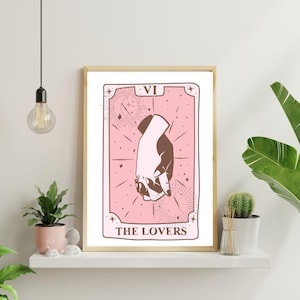 Digitale print The Lovers Tarot in oudroze