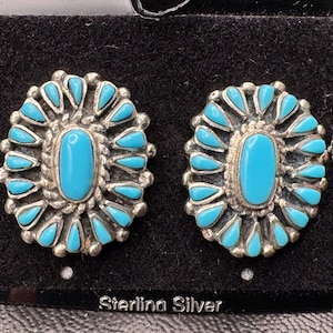 Medium oval turquoise earrings
