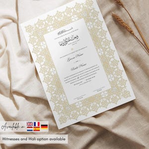 Nikkah Certificate – Editable Marriage Contract, Custom Digital Islamic Nikkah Nama A3 A4