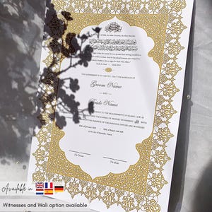 Nikkah Certificate – Editable Marriage Contract, Custom Digital Islamic Nikkah Nama A3 A4