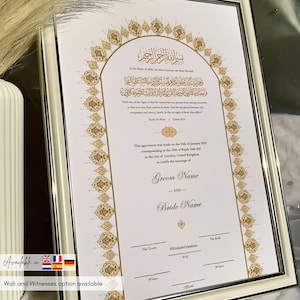 Certificat de mariage religieux en français en format numérique à imprimer