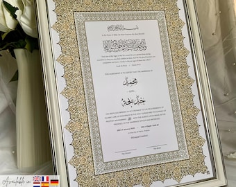 Nikkah Certificate – Editable Marriage Contract, Custom Digital Islamic Nikkah Nama A3 A4