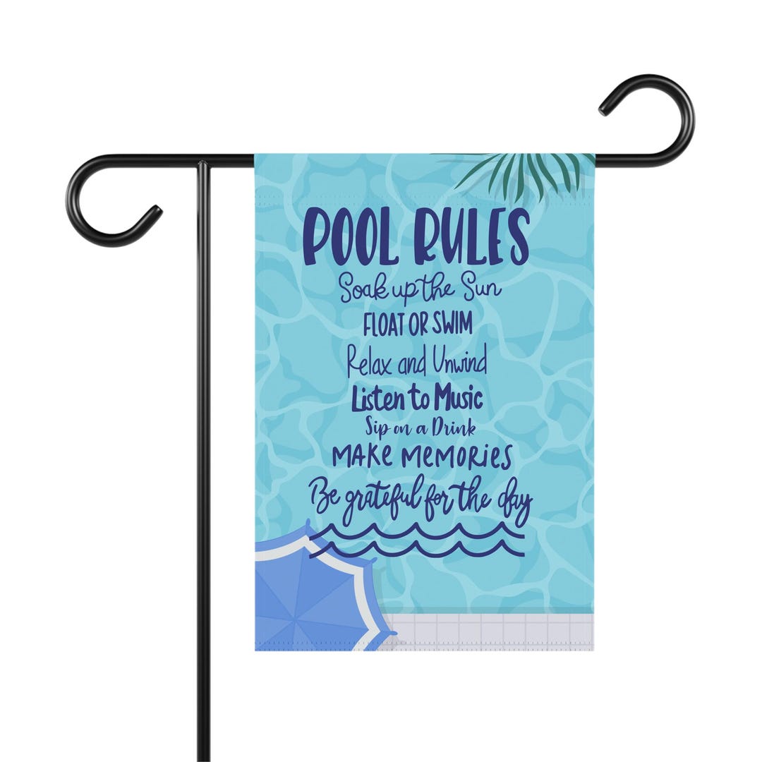 Pool Edging Flags Pool Rules Garden Flag: Double Sided Outdoor Decor (12'' × 18'') - Etsy