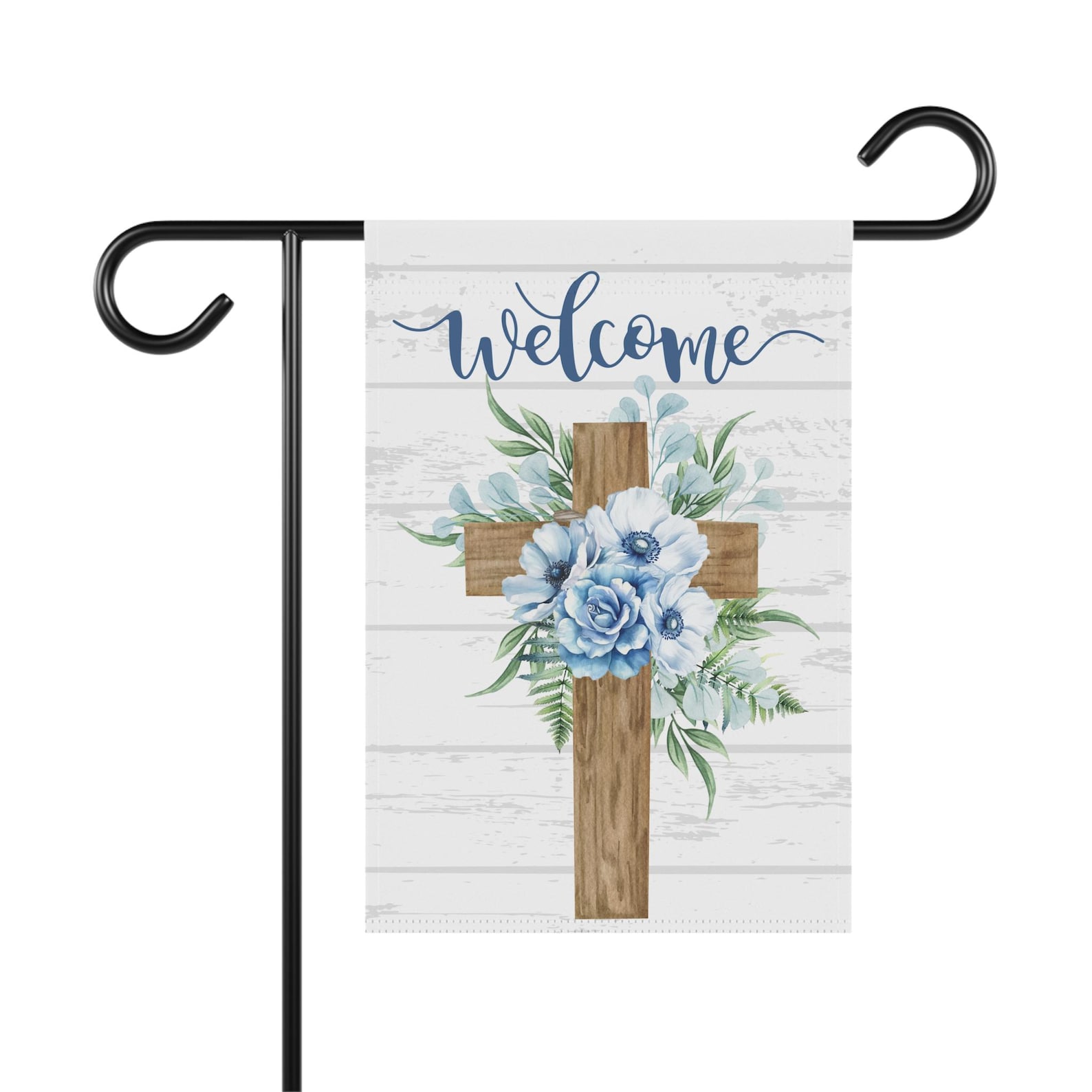 Floral Cross Welcome Garden Flag: Christian Spring Decor - Etsy