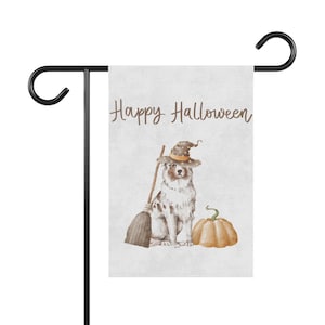 Schäferhund Halloween, süße Hundeflagge, Geschenk für Hundeliebhaber, Herbst, Halloween-Hundeflagge, Hund Willkommen, Hund Willkommen, Herbsthundedekor, Hausflagge
