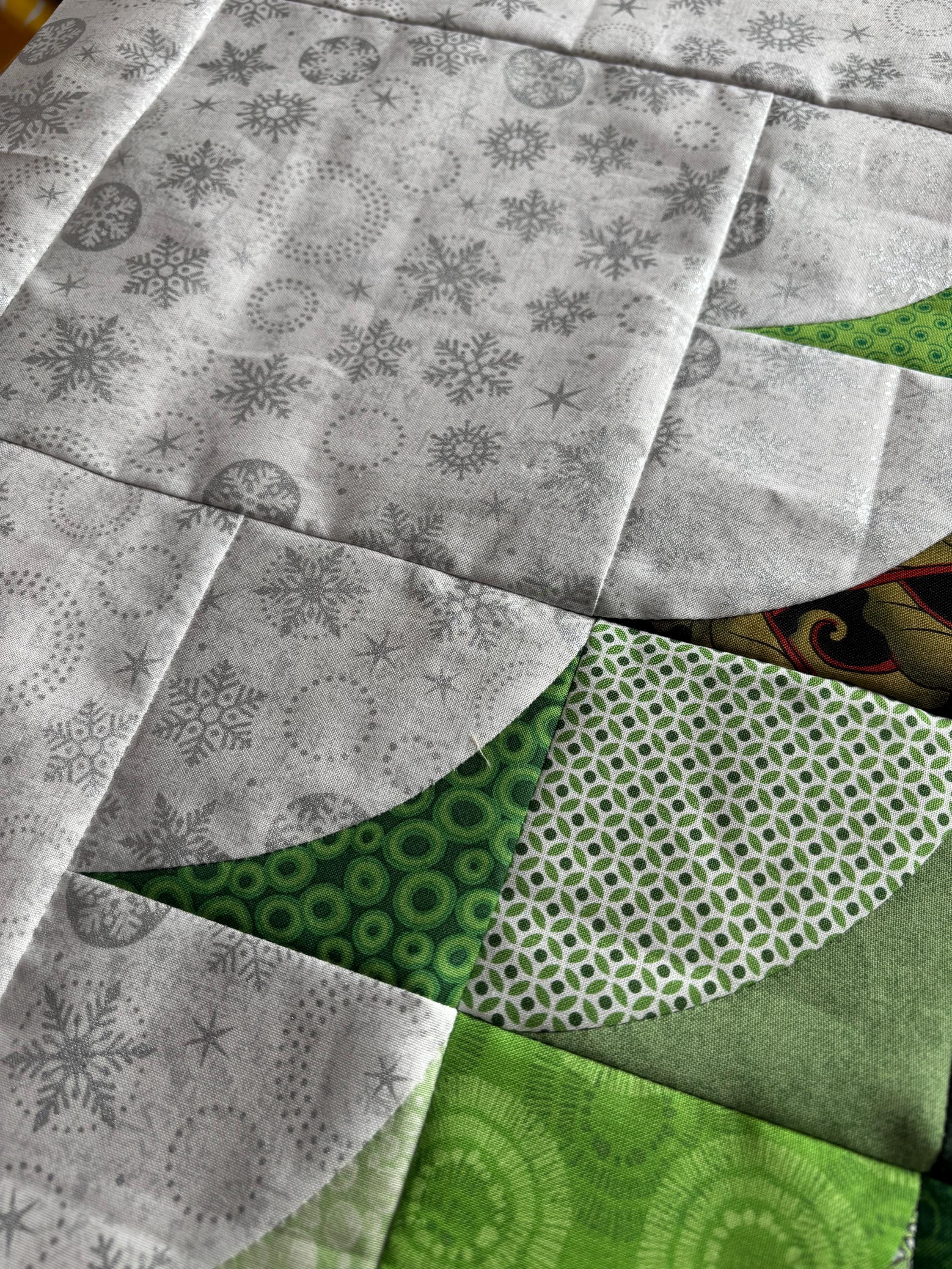 【関税＆送料込み】Herno Quilts Christmas Tree Quilt Top, Wall Hanging, Unfinished, 35 X 42